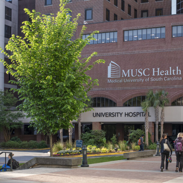 The exterior of the MUSC Health University Hospital in South Carolina.