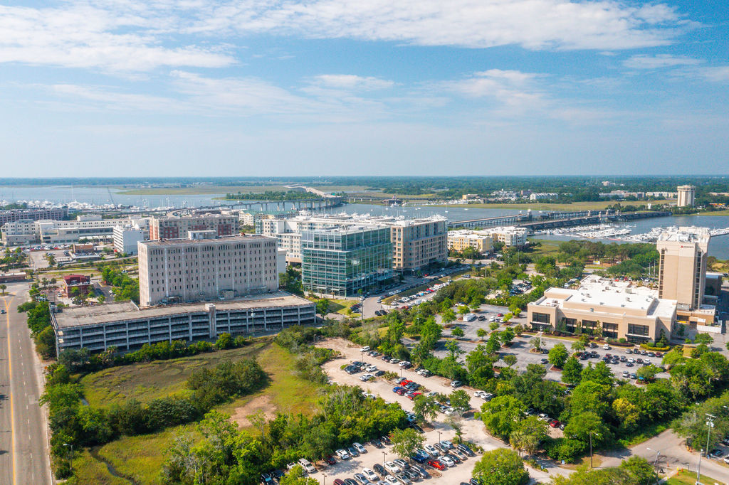 An aerial view of Charleston, SC.