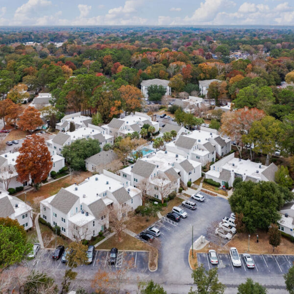A birds-eye view of a neighborhood in the Charleston region.